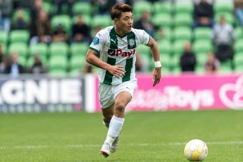 Ritsu Doan of FC Groningen during the Dutch Eredivisie match between FC Groningen and FC Utrecht at Hitachi Capital Mobility stadium on September 30, 2018 in Groningen, The Netherlands Dutch Eredivisie 2018 2019 xVIxVIxImagesx xGerritxvanxKeulenxIVx 12306487