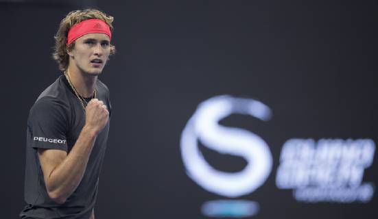 (181004) -- BEIJING, Oct. 4, 2018 -- Alexander Zverev of Germany reacts during the men s singles second round match against Melek Jaziri of Tunisia at China Open tennis tournament in Beijing, China, Oct. 4, 2018.) (SP)CHINA-BEIJING-TENNIS-CHINA OPEN-MEN S SINGLES FeixMaohua