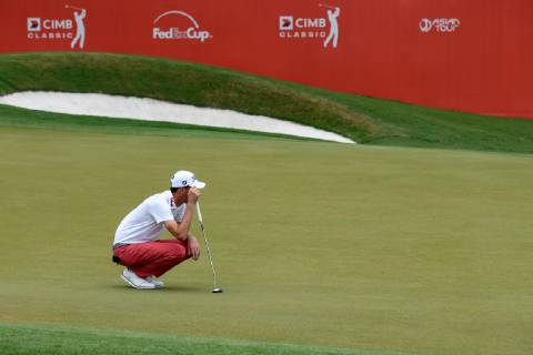 October 11, 2018 - Kuala Lumpur, Malaysia - Chesson Hadley of United States prepares to play during the first round of the CIMB Classic at TPC Kuala Lumpur on 11 October, 2018 in Kuala Lumpur, Malaysia CIMB Classic - Round One  - ZUMAn230 20181011_zaa_n230_101 Copyright: xChrisxJungx