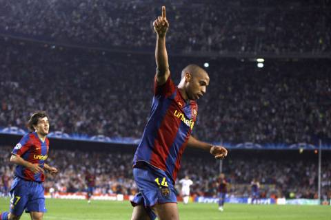 Joie de Thierry Henry apres son but- Barcelone Lyon - Champions League C1 - 19.09.2007 - Foot Football - OL- largeur attitude FOOTBALL : Thierry Henry - Nouvel entraineur de l AS Monaco - Retro - 13 10 2018 ABIBARD FEP PanoramiC