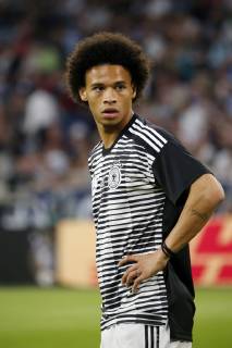 München, Deutschland, UEFA Nations League, Deutschland vs. Frankreich 0 : 0 am 06. 09. 2018 in der Allianz-Arena in München Leroy SANE (GER) ** Gemäß den Vorgaben des DFB ( Deutscher Fußball Bund ) ist es untersagt, in dem Stadion und oder vom Spiel angefertigte Fotoaufnahmen in Form von Sequenzbildern und oder videoähnlichen Fotostrecken zu verwerten bzw. verwerten zu lassen. **