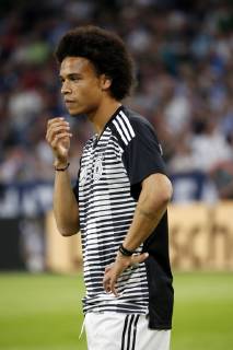 München, Deutschland, UEFA Nations League, Deutschland vs. Frankreich 0 : 0 am 06. 09. 2018 in der Allianz-Arena in München Leroy SANE (GER) ** Gemäß den Vorgaben des DFB ( Deutscher Fußball Bund ) ist es untersagt, in dem Stadion und oder vom Spiel angefertigte Fotoaufnahmen in Form von Sequenzbildern und oder videoähnlichen Fotostrecken zu verwerten bzw. verwerten zu lassen. **