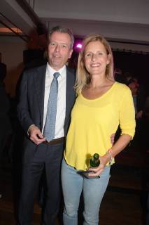 OB Ulrich Maly und Moderatorin Katrin Müller Hohenstein,Uli Maly gehört auch zum Präsidum der Deutschen Fussball Akademie Walther Bensemann-Preis 2018 Nuernberg Copyright: xEIBNER RZYx EP_RZY