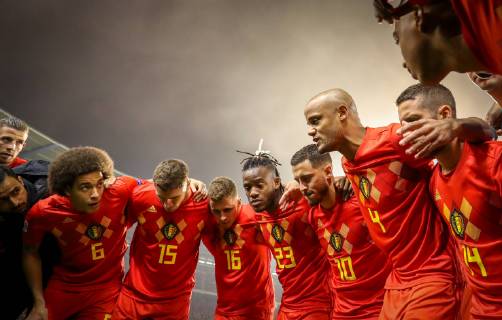 Sport Themen der Woche KW46 Sport Bilder des Tages Belgium s Axel Witsel, Belgium s Thomas Meunier, Belgium s Thorgan Hazard, Belgium s Michy Batshuayi, Belgium s Eden Hazard, Belgium s Vincent Kompany and Belgium s Dries Mertens pictured ahead of the match between Belgian national team Nationalteam the Red Devils and Iceland, in Brussels, Thursday 15 November 2018, in the Nations League. VIRGINIExLEFOUR  x05470683x