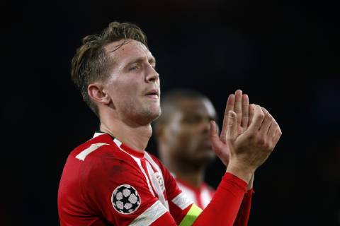 Luuk de Jong of PSV during the UEFA Champions League group C match between PSV Eindhoven and FC Barcelona Barca at the Phillips stadium on November 28, 2018 in Eindhoven, The Netherlands UEFA Champions League 2018 2019 xVIxVIxImagesx xJeroenxPutmansxIVx 12927196
