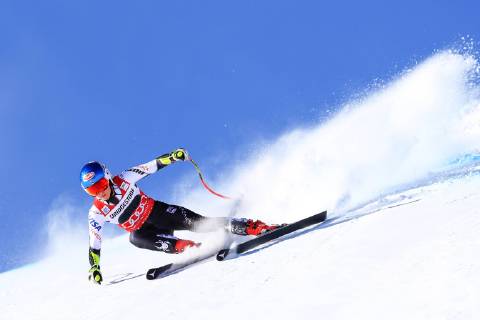 Sport Themen der Woche KW49 Sport Bilder des Tages ALPINE SKIING - FIS WC Sankt Moritz SANKT MORITZ,SWITZERLAND,08.DEC.18 - ALPINE SKIING - FIS World Cup, Super G, ladies. Image shows Mikaela Shiffrin (USA). GEPAxpictures xMarioxBuehner