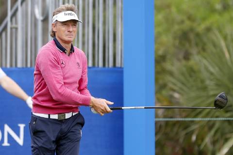 ORLANDO, FL - DECEMBER 13: Bernhard Langer tees off on the first hole during the Pro-Am of the 2018 PNC Father Son Challenge on December 13, 2018 at the The Ritz-Carlton Golf Club in Orlando, Florida. (Photo by Cliff Welch Icon Sportswire) GOLF: DEC 13 Champions Tour - PNC Father Son Challenge Icon121318106 EDITORIAL USE ONLY