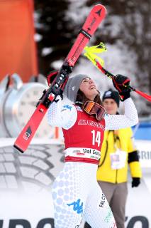 ALPINE SKIING - FIS WC Val Gardena VAL GARDENA,ITALY,18.DEC.18 - ALPINE SKIING - FIS World Cup, downhill, ladies, award ceremony. Image shows Nicol Delgado (ITA). GEPAxpictures xChristianxWalgram