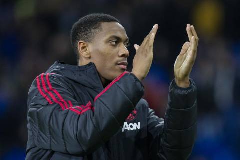 Anthony Martial of Manchester United ManU claps the fans at full time of the Premier League match between Cardiff City and Manchester United at the Cardiff City Stadium, Cardiff, Wales on 22 December 2018. Copyright: xPRiMExMediaxImagesx PMI-2490-0052