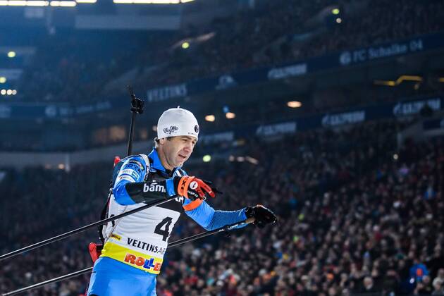 29.12.2018, xkvx, Biathlon JOKA World Team Challenge, AUF SCHALKE emspor, v.l. Ole Einar Bjoerndalen (DFL DFB REGULATIONS PROHIBIT ANY USE OF PHOTOGRAPHS as IMAGE SEQUENCES and or QUASI-VIDEO) Gelsenkirchen