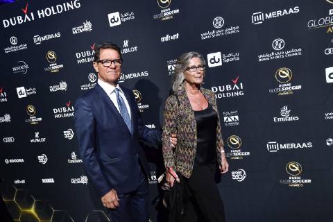 Photo LaPresse - Marco Alpozzi January 03, 2019 Dubai, United Arab Emirate Globe Soccer Award 2019 - 10th edition In the pic: Fabio Capello con la moglie  Copyright: xMarcoxAlpozzi LaPressex