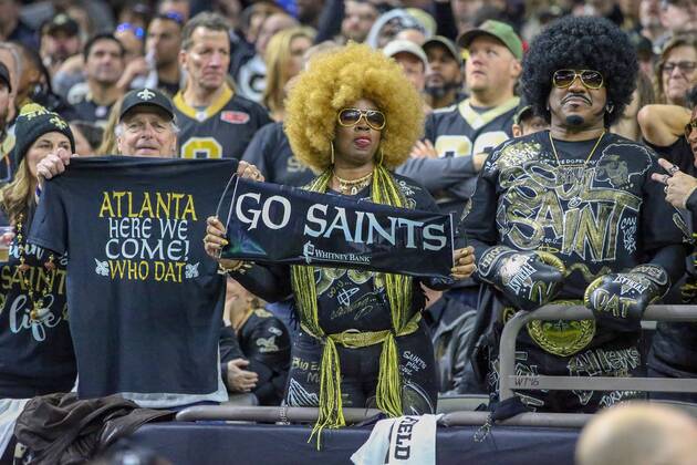 Sport Themen der Woche KW03 Sport Bilder des Tages NEW ORLEANS, LA - JANUARY 20: New Orleans Saints fans during the NFC Championship Football game between the Los Angeles Rams and the New Orleans Saints on January 20, 2019 at the Mercedes-Benz Superdome in New Orleans, LA. (Photo by Jordon Kelly Icon Sportswire) NFL American Football Herren USA JAN 20 NFC Championship Game - Rams at Saints Icon190120252 EDITORIAL USE ONLY