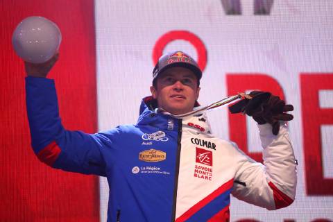 ALPINE SKIING - FIS Ski WC Are ARE,SWEDEN,11.FEB.19 - ALPINE SKIING - FIS Alpine World Ski Championships, alpine combined, men, award ceremony. Image shows Alexis Pinturault (FRA). Keywords: medal. GEPAxpictures xMarioxKneisl