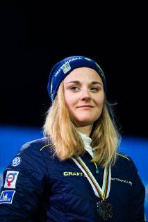 Nordische Ski WM in Seefeld, Langlauf Sprint Damen, Siegerehrung 190222 Silver medalist Stina Nilsson of Sweden at the medal ceremony for womenÂ s cross-country skiing sprint during the FIS Nordic World Ski Championships on February 22, 2019 in Seefeld in Tirol. Photo: Joel Marklund BILDBYRAN kod JM 87883 Copyright: JOELxMARKLUND BB190222JM123