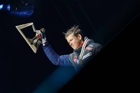 Nordische Ski WM in Seefeld, Langlauf Sprint Herren, Siegerehrung NORDIC SKIING - FIS Nordic World Ski Championships Seefeld 2019 SEEFELD,AUSTRIA,22.FEB.19 - NORDIC SKIING, CROSS COUNTRY SKIING - FIS Nordic World Ski Championships, medal plaza, award ceremony, sprint, men. Image shows Johannes Hoesflot Klaebo (NOR). Keywords: medal.. GEPAxpictures xChristianxWalgram