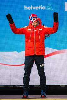 NORDIC SKIING - FIS Nordic World Ski Championships Seefeld 2019 SEEFELD,AUSTRIA,22.FEB.19 - NORDIC SKIING, NORDIC COMBINED - FIS Nordic World Ski Championships, medal plaza, award ceremony, 10km Gundersen, large hill. Image shows Jan Schmid (NOR). GEPAxpictures xPhilippxBrem