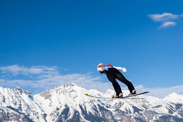 Sport Themen der Woche KW08 Sport Bilder des Tages 190224 Markus Eisenbichler of Germany competes in Ski jumping Skispringen Ski nordisch team large hill during the FIS Nordic World Ski Championships on February 24, 2019 in Innsbruck. Photo: Joel Marklund BILDBYRAN kod JM 87890 Copyright: JOELxMARKLUND BB190224JM144