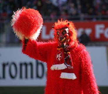 24.02.2019, xklex, Fussball 3.Liga, 1.FC Kaiserslautern - FSV Zwickau emspor, v.l. Der rote Teufel (DFL DFB REGULATIONS PROHIBIT ANY USE OF PHOTOGRAPHS as IMAGE SEQUENCES and or QUASI-VIDEO) Kaiserslautern