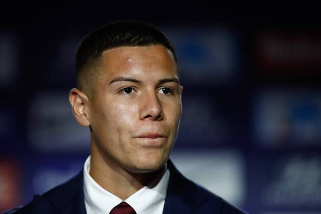 February 27, 2019 - Madrid, MADRID, SPAIN - Nehuen Perez, new player of Atletico de Madrid, attends during his official presentation at Wanda Metropolitano Stadium in Madrid, Spain, on February 27, 2019. Soccer: Nehuen Perez Presentation - ZUMAa181 20190227_zaa_a181_078 Copyright: xAFP7x