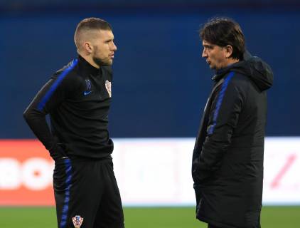 Fußball, Nationalteam Kroatien Training Croatian national football team training 20.03.2019. , Zagreb - On stadium Maksimir Croatian national football team held a training before qualifying matches for Euro 2020 against Azerbaijan and Hungary , ante Rebic; Zlatko Dalic MarkoxPrpic PIXSELL