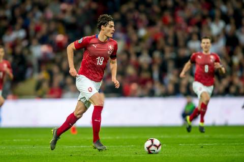 Patrik Schick of Czech Republic during the UEFA EURO EM Europameisterschaft Fussball Qualifier EM Europameisterschaft Group A match between England and Czech Republic at Wembley Stadium, London, England on 22 March 2019. Copyright: xSalvioxCalabresex 23430041
