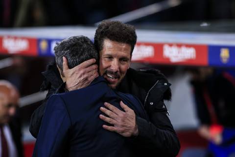 April 6, 2019 - Barcelona, Catalonia, Spain - Pablo Simeone of Atletico de Madrid during the of La Liga match between FC Barcelona Barca and Atletico de Madrid in Camp Nou Stadium in Barcelona 06 of Abril of 2019, Spain. Barcelona v Club Atletico De Madrid - La Liga - ZUMAn230 20190406_zaa_n230_491 Copyright: xXavierxBonillax