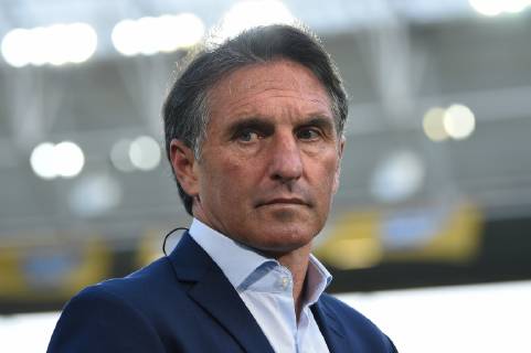 28.04.2019, xmeix, Fussball, 1. Bundesliga, TSG 1899 Hoffenheim - VfL Wolfsburg, emspor, v.l. Bruno Labbadia (Trainer VfL Wolfsburg) DFL regulations prohibit any use of photographs as image sequences and or quasi-video. 1. Fussball Bundesliga, TSG 1899 Hoffenheim - VfL Wolfsburg Sinsheim Copyright: xEIBNER Meiserx EP_MEIS
