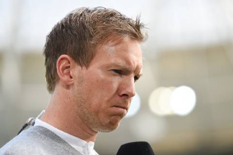 28.04.2019, xmeix, Fussball, 1. Bundesliga, TSG 1899 Hoffenheim - VfL Wolfsburg, emspor, v.l. Hoffenheims Trainer Julian Nagelsmann (TSG 1899 Hoffenheim) DFL regulations prohibit any use of photographs as image sequences and or quasi-video. 1. Fussball Bundesliga, TSG 1899 Hoffenheim - VfL Wolfsburg Sinsheim Copyright: xEIBNER Meiserx EP_MEIS