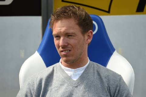 28.04.2019, xmeix, Fussball, 1. Bundesliga, TSG 1899 Hoffenheim - VfL Wolfsburg, emspor, v.l. Hoffenheims Trainer Julian Nagelsmann (TSG 1899 Hoffenheim) DFL regulations prohibit any use of photographs as image sequences and or quasi-video. 1. Fussball Bundesliga, TSG 1899 Hoffenheim - VfL Wolfsburg Sinsheim Copyright: xEIBNER Meiserx EP_MEIS