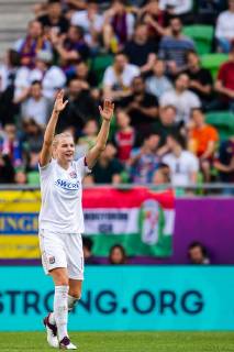 190518 Ada Hegerberg of Lyon celebrates after 3-0 during the UEFA Women s Champions League final match between Lyon and Barcelona on May 18, 2019 in Budapest. Photo: Jon Olav Nesvold BILDBYRAN kod JE 160443 Copyright: JONxOLAVxNESVOLD BB190518JE027