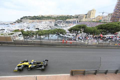 Blick von der Avenue d Ostende auf den Port Hercule und die Rennstrecke, Formel 1 Grand Prix, Fürstentum Monaco, Cote d Azur Mittelmeer