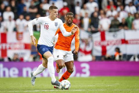GUIMARAES, 06-06-2019, Estadio D. Afonso Henriques , UEFA Nations League Semi Final. (Left-right) England player Ross Barkley, Netherlands player Georginio Wijnaldum during the game Netherlands - England Netherlands - England x3610756x Copyright: