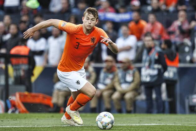 GUIMARAES, 06-06-2019, Estadio D. Afonso Henriques , UEFA Nations League Semi Final. Netherlands player Matthijs de Ligt on the ball during the game Netherlands - England 3-1. Netherlands - England x3634844x Copyright: