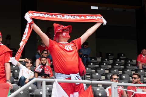 Guimaraes, Portugal, 09.06.2019, UEFA Nations League, 3. Platz, Schweiz - England, Supporter of Switzerland is seen ( Defodi-09-531-002638