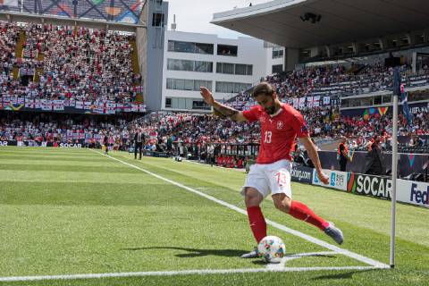 Guimaraes, Portugal, 09.06.2019, UEFA Nations League, 3. Platz, Schweiz - England, Ricardo Rodriguez (Switzerland) controls the ball ( Defodi-09-531-002641