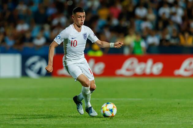 Cesena, Italien, 18.06.2019, UEFA U-21 Europameisterschaft Italien 2019, Gruppenphase, Gruppe C, England - Frankreich, Phil Foden (GBR) in Aktion ( Defodi-01048-182527