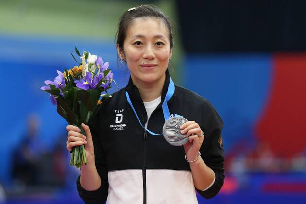 Sport Themen der Woche KW26 Sport Bilder des Tages Han Ying, GER, during victory ceremony at 2nd Europaspiele in Minsk; 26 06 2019 -