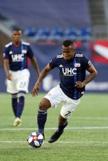 June 26, 2019; Foxborough, MA, USA; New England Revolution forward Cristian Penilla (70) in action during an MLS, Fussball Herren, USA match between Philadelphia Union and New England Revolution at Gillette Stadium. CSM MLS 2019: Union vs Revolution JUN 26 - ZUMAc04_ 20190626_zaf_c04_064 Copyright: xAnthonyxNesmithx