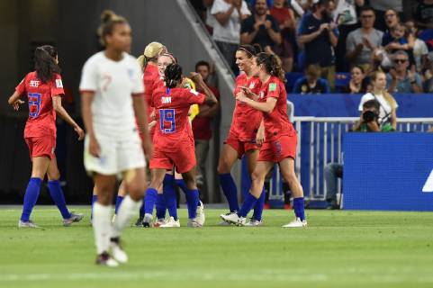 Joie de Alex Morgan (etats unis) et de ses coequipieres FOOTBALL : Angleterre vs Etats-Unis - Coupe du monde de Football Feminin 1 2 finale - 02 07 2019 FredericChambert Panoramic