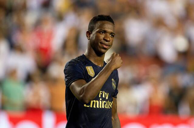 Real Madrid forward Vinicius Junior (28) reacts after scoring during a match of the International Champions Cup at Fed Ex Field in Washington, DC, USA, 23 July 2019. Real Madrid vs Arsenal FC !ACHTUNG: NUR REDAKTIONELLE NUTZUNG!  Copyright: xTASOSxKATOPODISx AME9915 20190724-636995427443479428