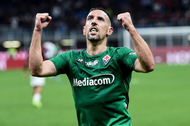 Db Milano 29 09 2019 - campionato di calcio serie A Milan-Fiorentina foto Daniele Buffa Image nella foto: esultanza gol Frank Ribery 