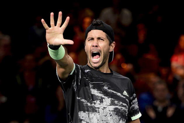 Bilder des Jahres 2019, Sport 10 Oktober Sport Bilder des Tages joie de Fernando Verdasco (esp) en fin de match TENNIS : Rolex Paris Masters - 28 10 2019 JBAutissier Panoramic 