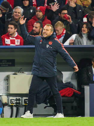 Champions League, Munich-Piraeus, Munich November 6, 2019. Hansi FLICK, FCB Trainer FC BAYERN MUNICH - OLYMPIACOS PIRAEUS UEFA Football Champions League , Munich, November 06, 2019, Season 2019 2020, group stage ,group B, FCB, Reds, Bavaria, München