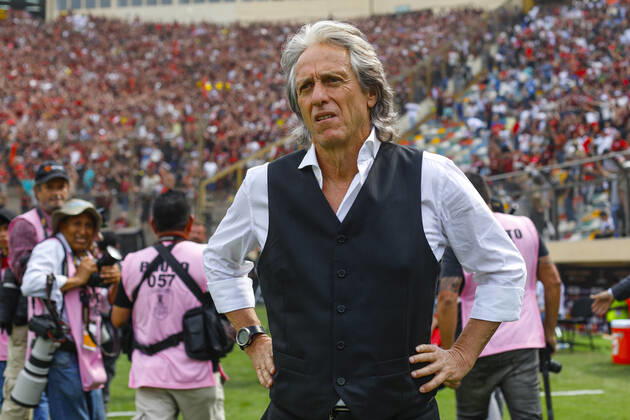 Jorge Jesus during the 2019 Copa Libertadores Final between Flamengo of Brazil and River Plate of Argentina at Estadio Monumental U in Lima, Peru on 23 Nov 2019. 