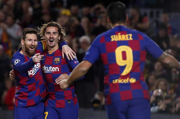 Bilder des Jahres 2019, Sport 11 November Sport Bilder des Tages Partido de grupos de la Champions League disputado entre el Barcelona y el Borussia Dortmund. En la imagen, Messi celebra su gol. Champions League group stage match played between Barcelona and Borussia Dortmund. In this picture, Messi celebrates his goal. 
