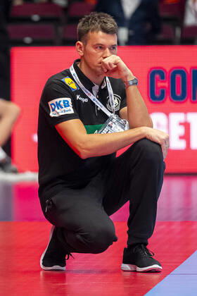Handball, Maenner: EM 2020, Hauptrunde, Gruppe 1, Weißrussland - Deutschland Trainer Christian Prokop (Deutschland) Wien Stadthalle Wien Oesterreich
