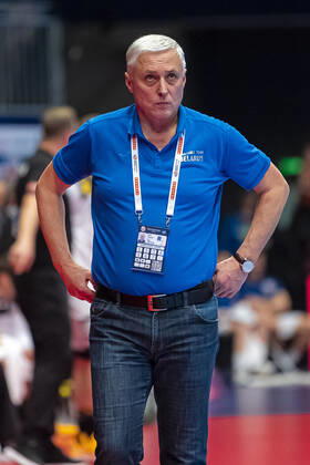 Handball, Maenner: EM 2020, Hauptrunde, Gruppe 1, Weißrussland - Deutschland Trainer Iouri Chevtsov (Weißrussland) Wien Stadthalle Wien Oesterreich