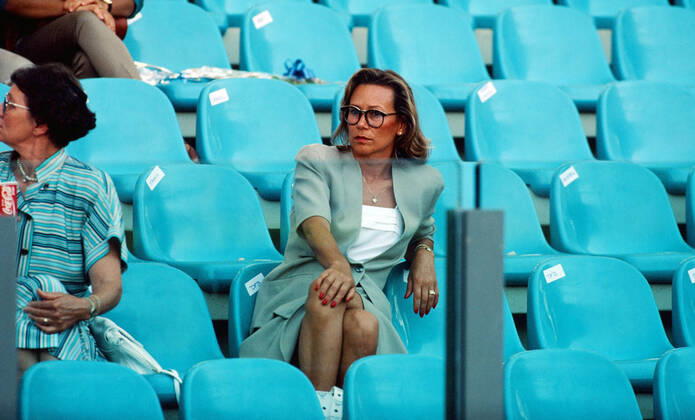 Deutschland - Argentinien Italien, Rom, 08.07.1990, Fussball, FIFA WM 1990 in Italien, Finale, DFB Deutschland - Argentinien (1:0): Sybille Beckenbauer.