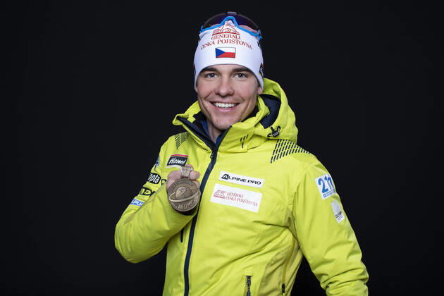 200213 Photo: Manzoni IBU Handout BILDBYRAN 13.02.2020, Antholz, Italy (ITA): Michal Krcmar (CZE) - IBU World Championships Biathlon, medals, Antholz Anterselva (ITA). Handout International Biathlon Union. Â© Manzoni IBU bbeng skidskytte skiskyting biathlon VM skidskytte-VM IBU Biathlon World Championships 2020 Anterselva mixed relay mixstafett stafett Copyright: Manzoni IBU BB200213BB903