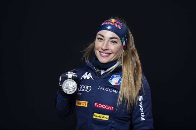 200213 Photo: Manzoni IBU Handout BILDBYRAN 13.02.2020, Antholz, Italy (ITA): Dorothea Wierer (ITA) - IBU World Championships Biathlon, medals, Antholz Anterselva (ITA). Handout International Biathlon Union. Â© Manzoni IBU bbeng skidskytte skiskyting biathlon VM skidskytte-VM IBU Biathlon World Championships 2020 Anterselva mixed relay mixstafett stafett Copyright: Manzoni IBU BB200213BB907